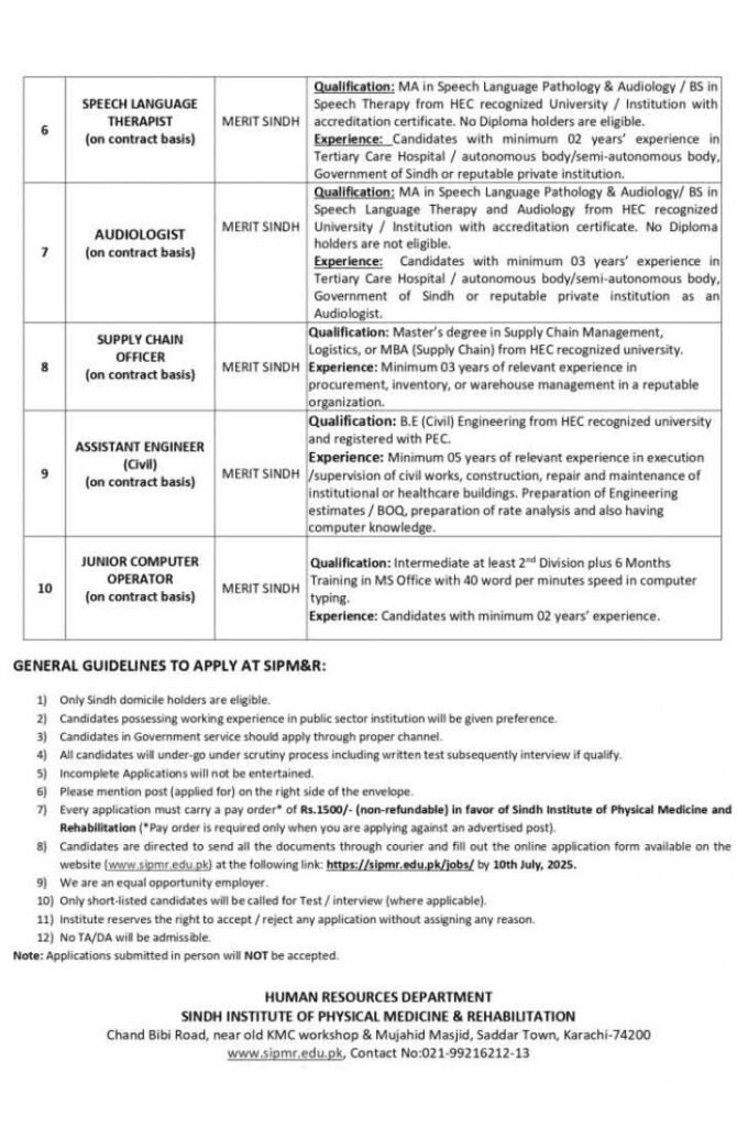 Sindh Institute of Physical Medicine Karachi Jobs 2 image 27
