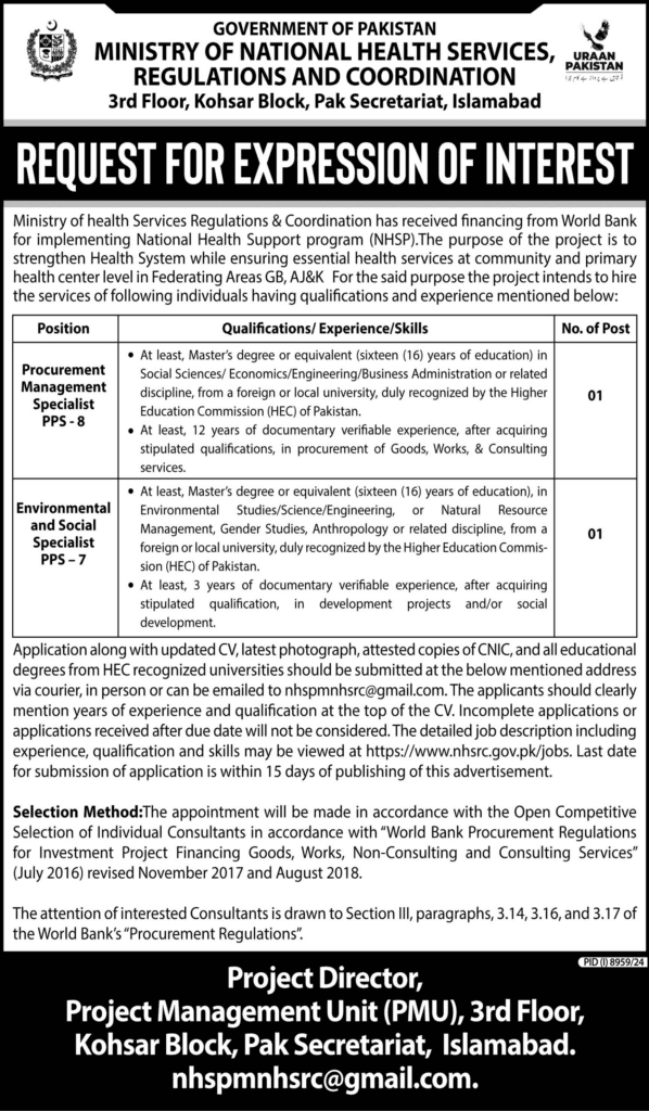Ministry of Health Jobs National Health Support Program