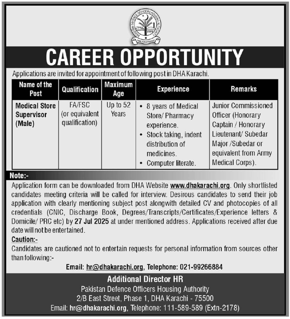 DHA Jobs in Karachi