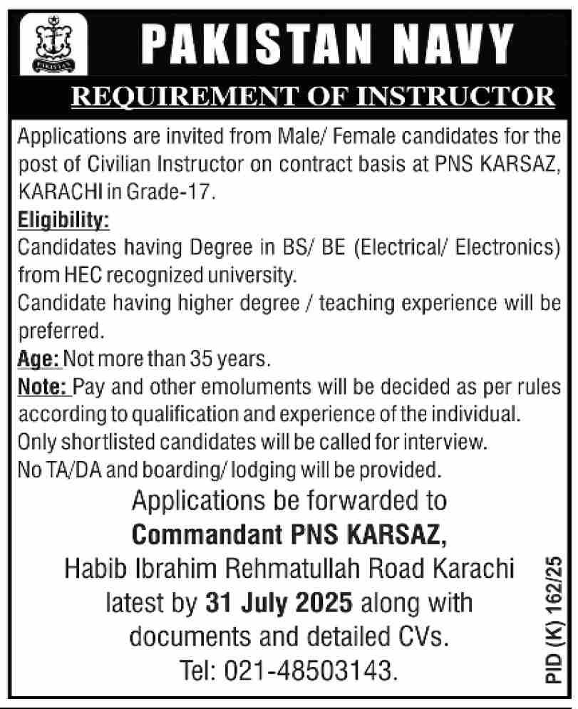 Pakistan Navy Jobs