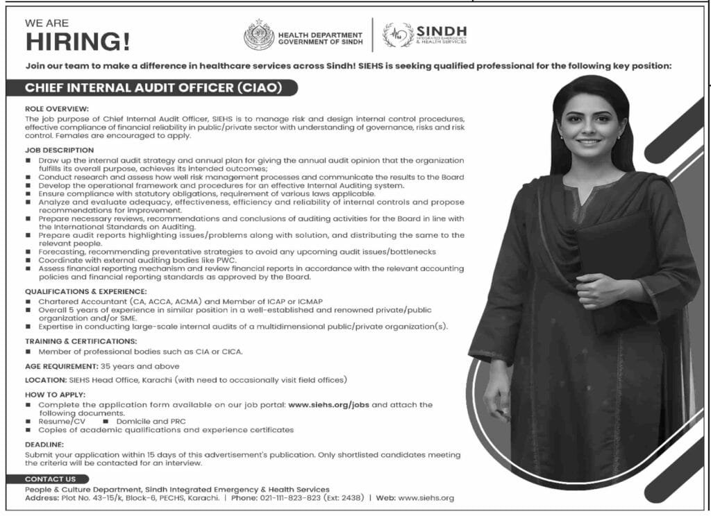 SIEHS Jobs in Sindh