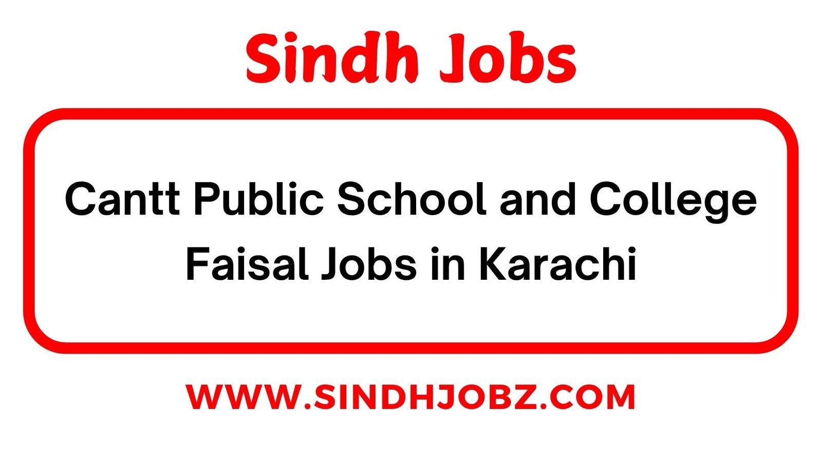 Cantt Public School and College Faisal Jobs in Karachi