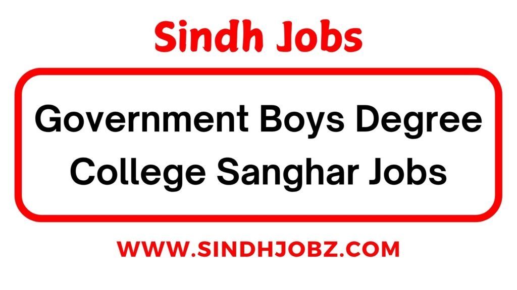 Government Boys Degree College Sanghar Jobs
