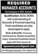 Manager Accounts Job in Karachi
