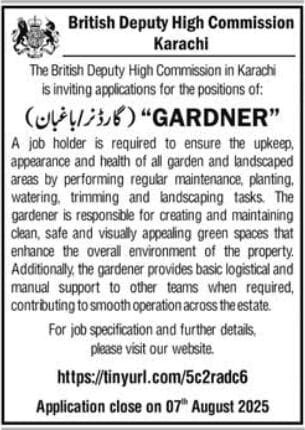 British Deputy High Commission Karachi Jobs