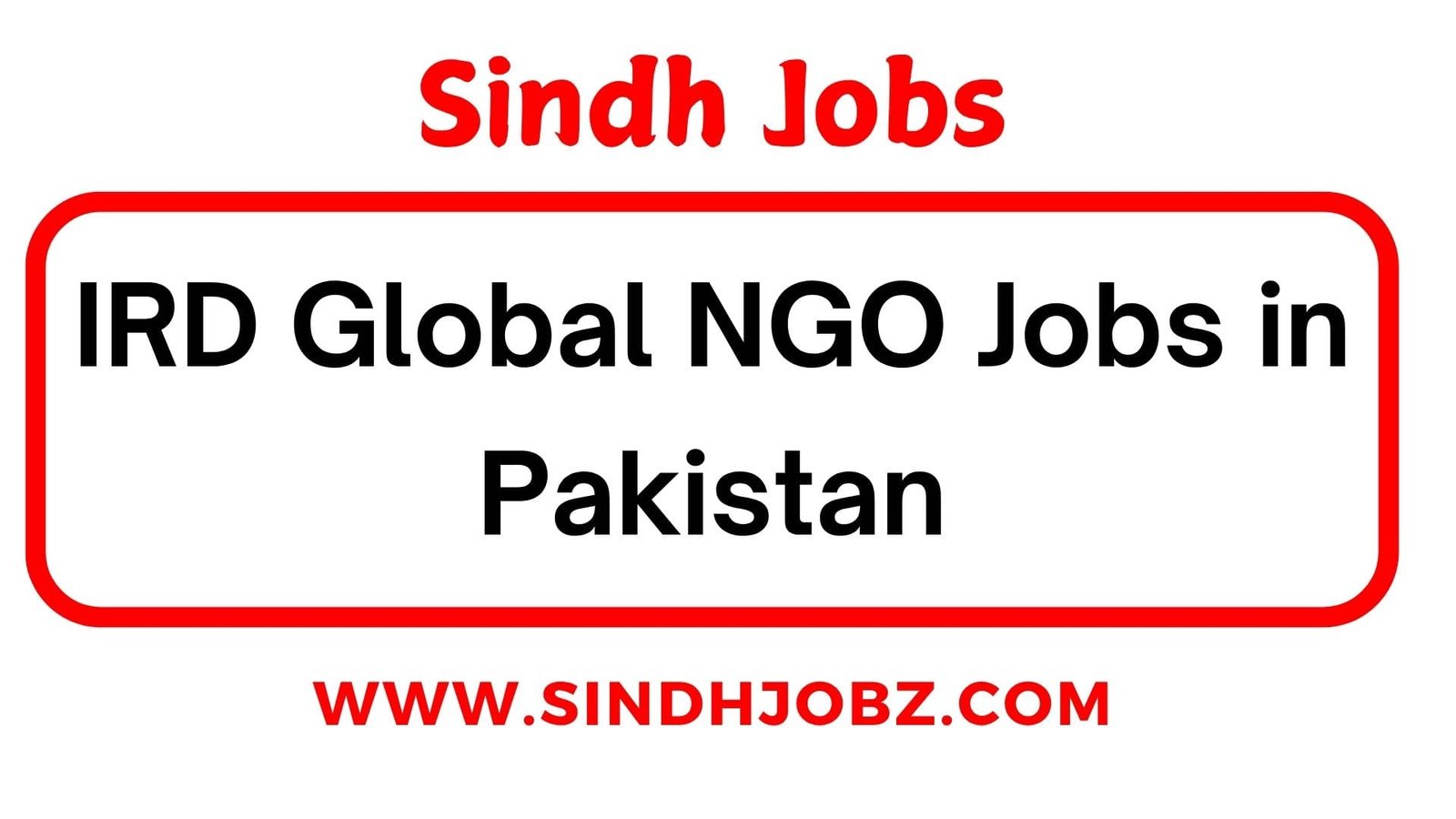 IRD Global NGO Jobs in Pakistan