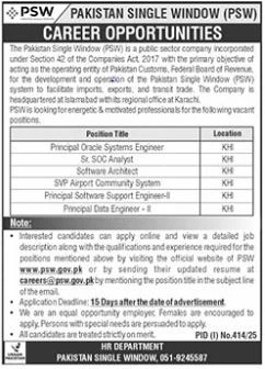 Pakistan Single Window PSW Jobs in Sindh