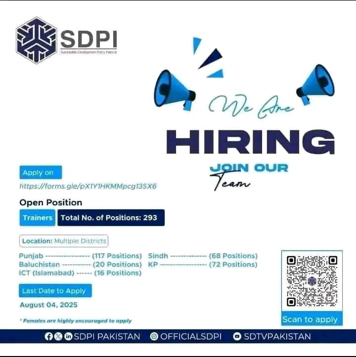 Sustainable Development Policy Institute SDPI NGO Jobs in Pakistan