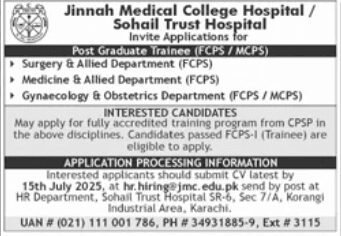 Jinnah Medical College Hospital Karachi Jobs 1 Jinnah Medical College Hospital Karachi Jobs