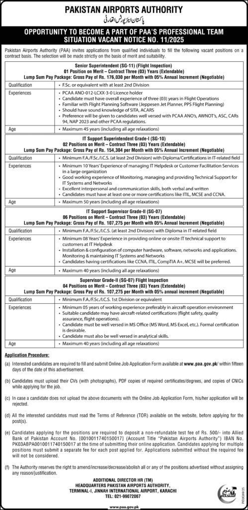 Pakistan Airports Authority (PAA) Jobs in Pakistan 1 Pakistan Airports Authority (PAA) Jobs in Pakistan