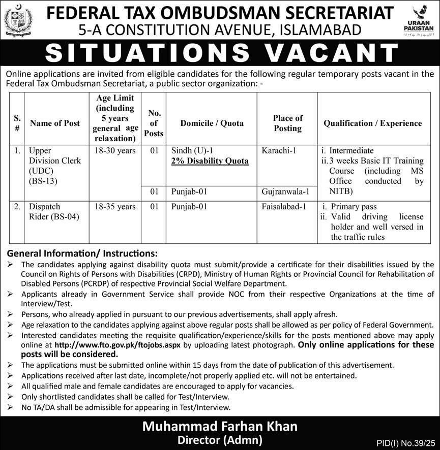 Jobs at Federal Tax Ombudsman FTO