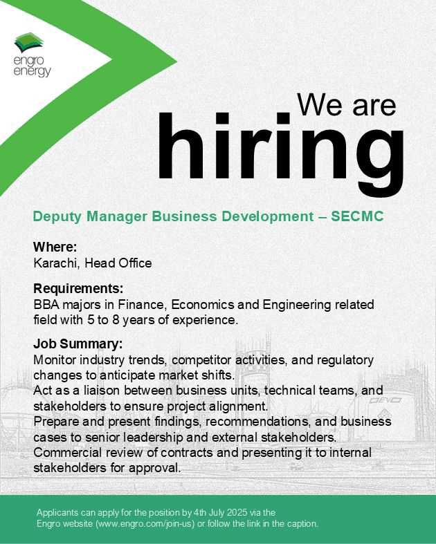 Sindh Engro Coal Mining Company SECMC Jobs