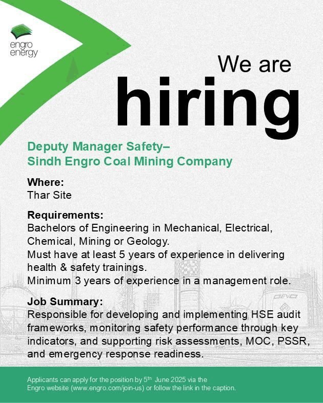 Engro Coal Mining Company Thar Coal Job Opportunities
