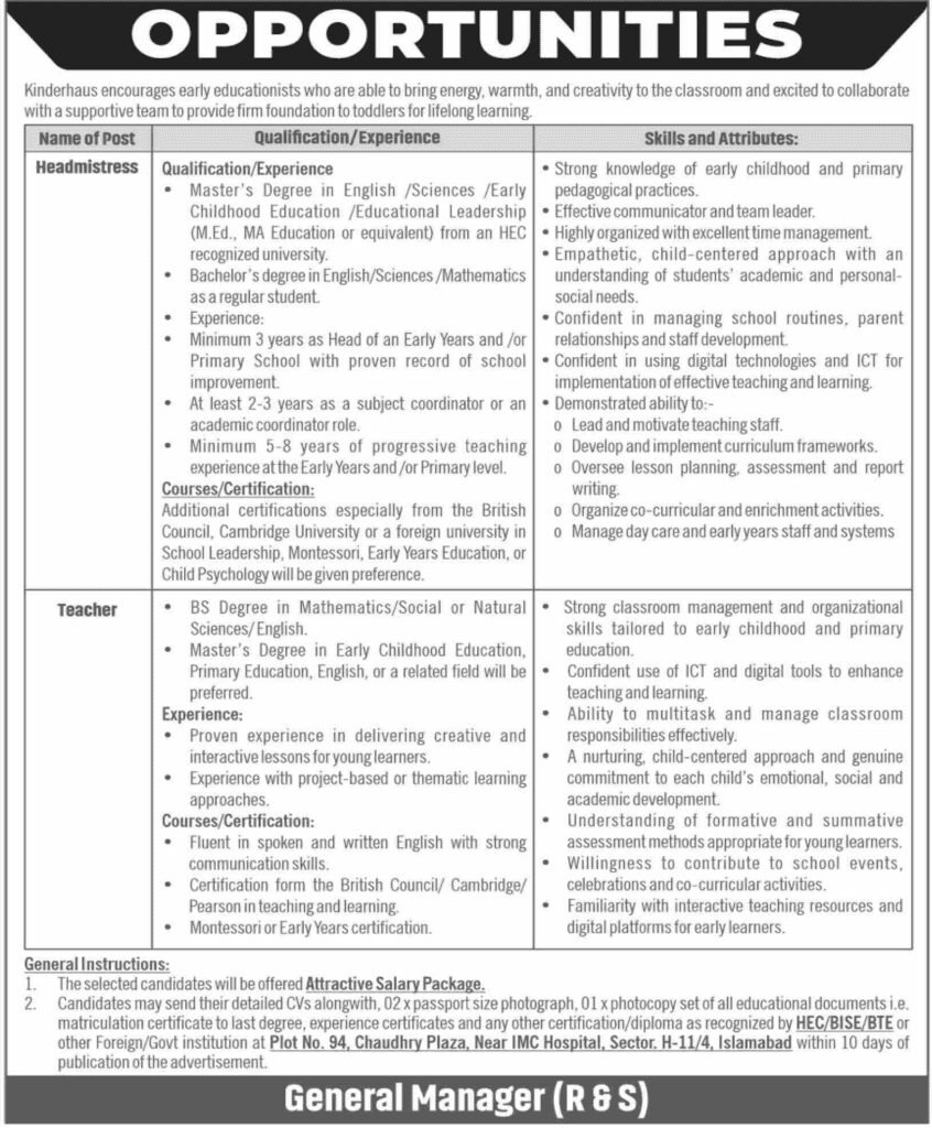 Kinderhaus Jobs for Early Childhood Educators