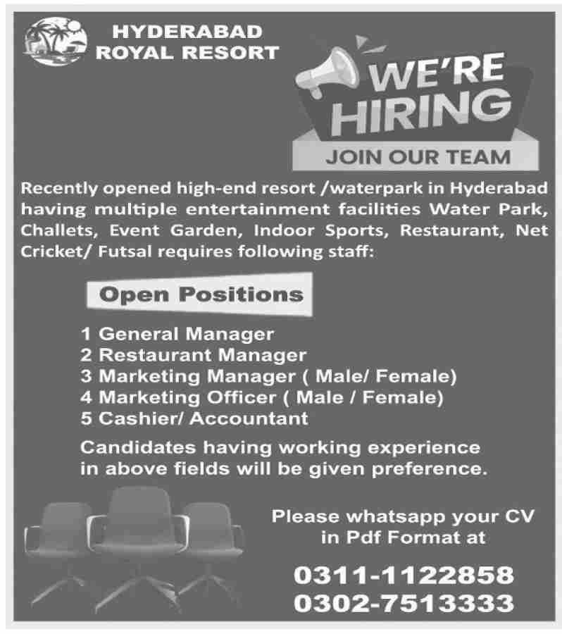 Royal Resort Hyderabad Seeks Staff for New Luxury Venue