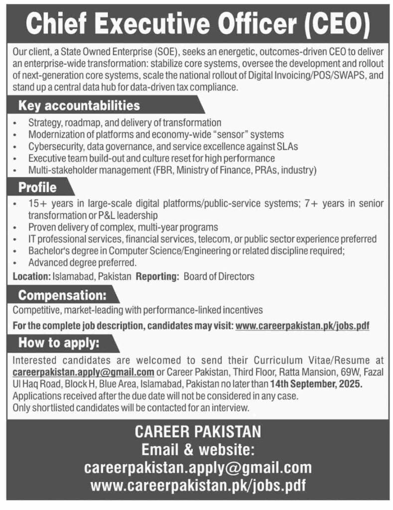 CEO Chief Executive Officer Jobs