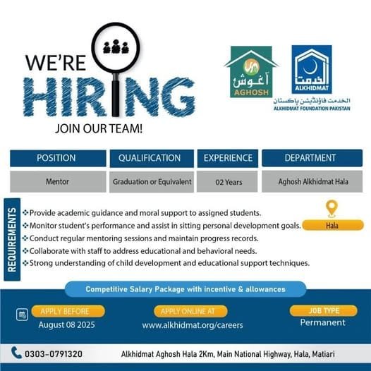 Alkhidmat Foundation NGO Matiari Jobs in Sindh