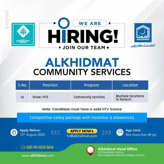 Alkhidmat Foundation Drivers Jobs