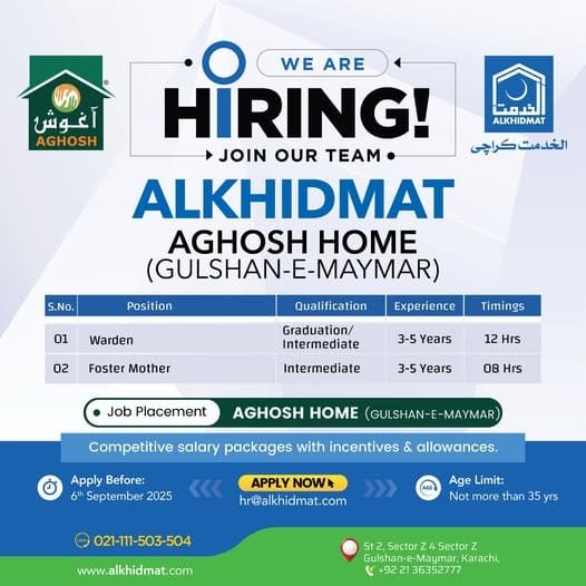 Alkhidmat Foundation NGO Announces Jobs in Sindh