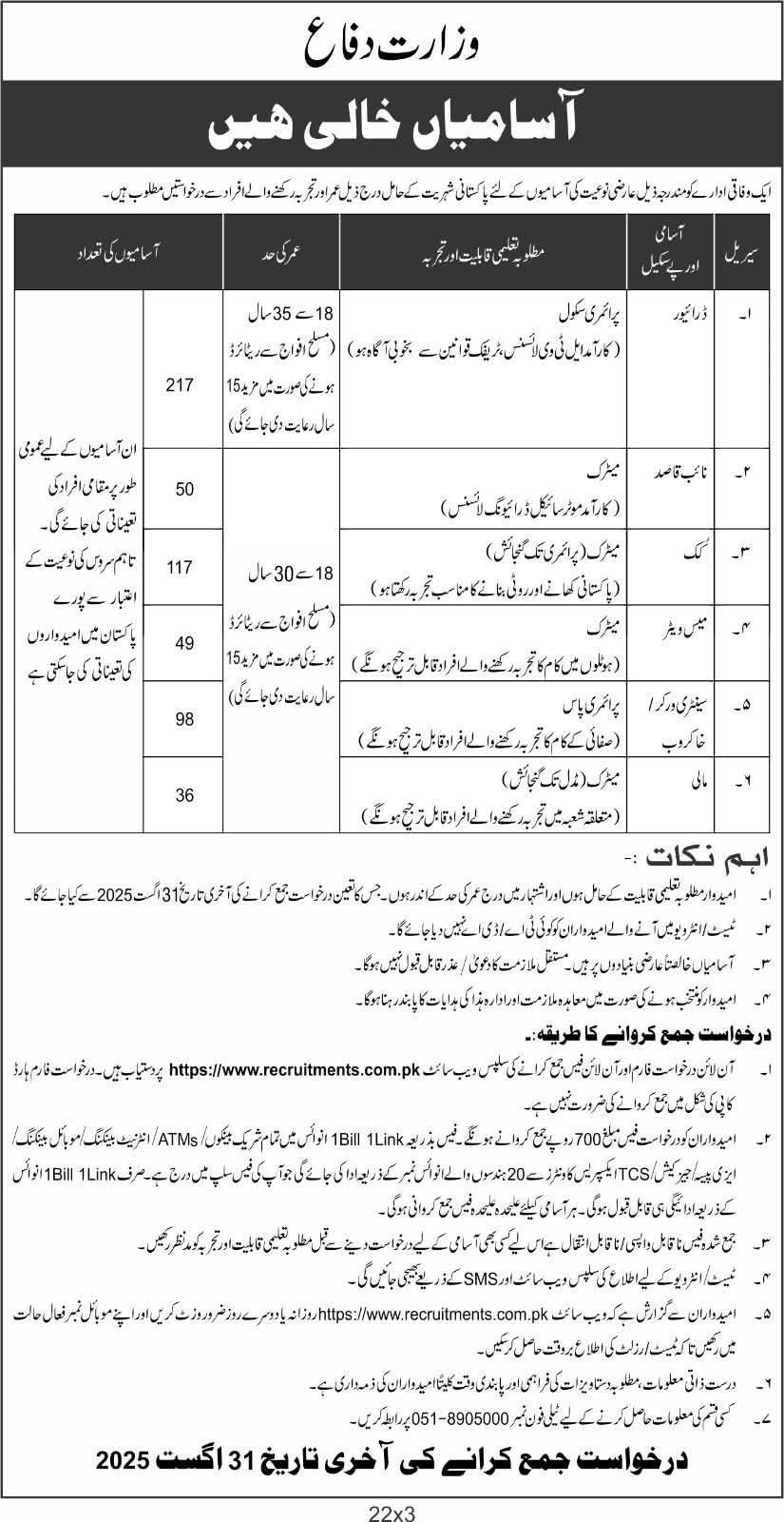 Ministry of Defence Offers Exciting Job Vacancies