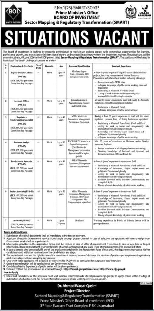 Board of Investment (BOI) Jobs 2025