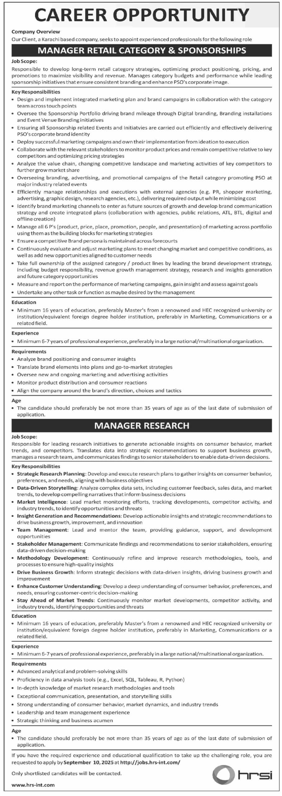 Public Sector Organization Karachi Urgent Opportunities Karachi