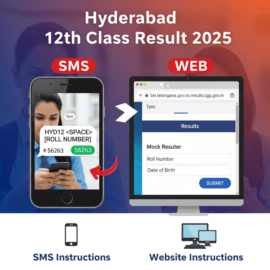 How to Check Hyderabad 12th Class Result 2025 via SMS or Web