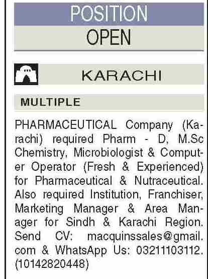Latest Pharma Management & Specialist Jobs Karachi 2025