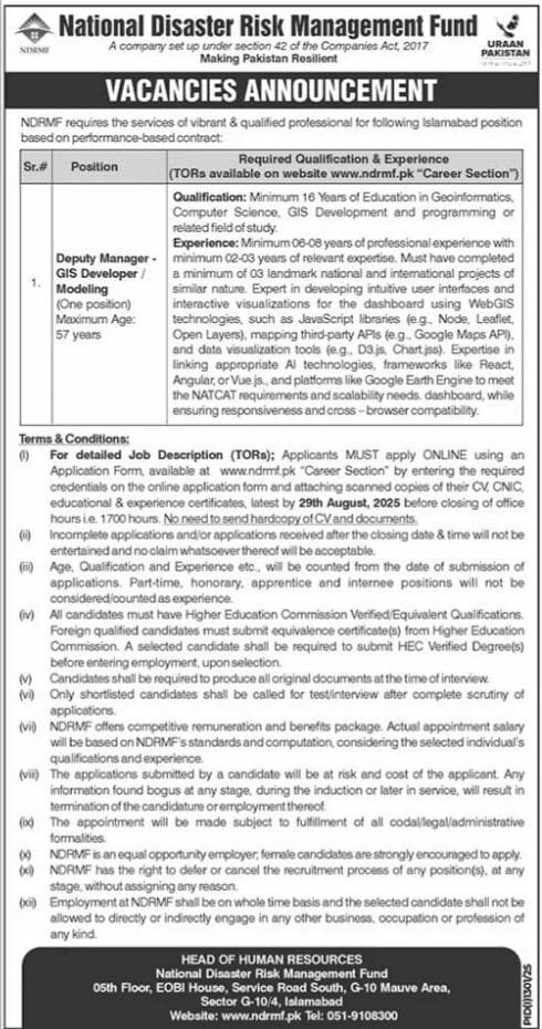 National Disaster Risk Management Fund (NDRMF) Jobs