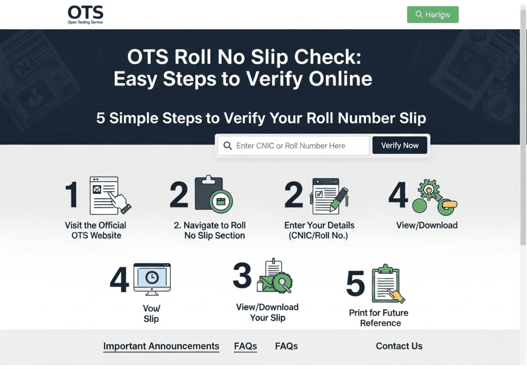 OTS Roll No Slip Check Easy Steps to Verify Online