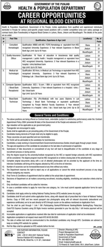 Latest Health & Population Department Jobs 2025