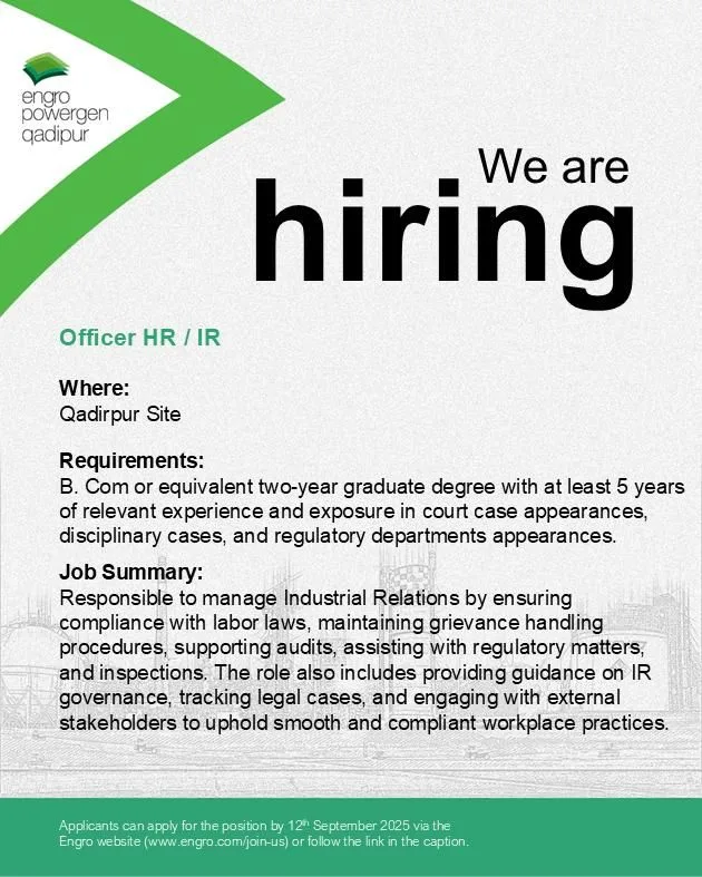 Engro Coal Mining Jobs 2025