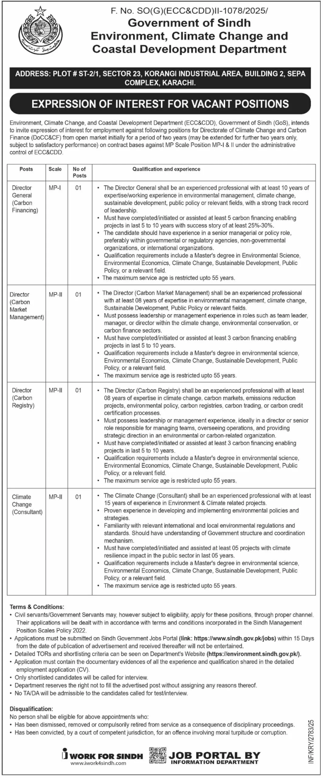 Sindh Climate Change Jobs 2025