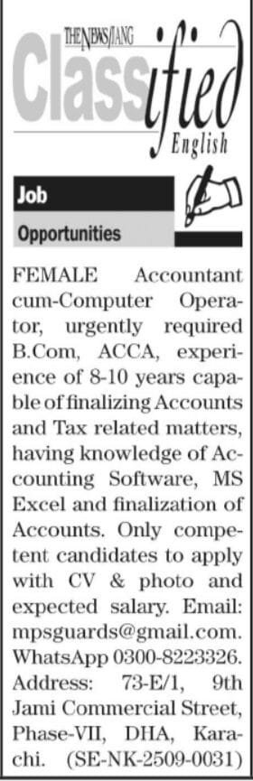 Female Accountant Job: Urgent, Rewarding Role