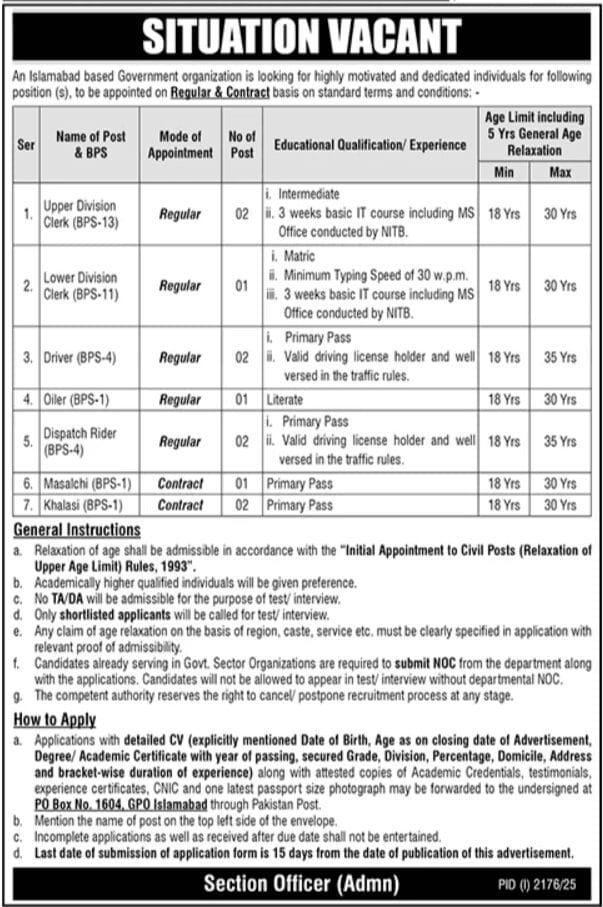 Government Jobs: Govt BPS 1 TO 13 Jobs in Pakistan