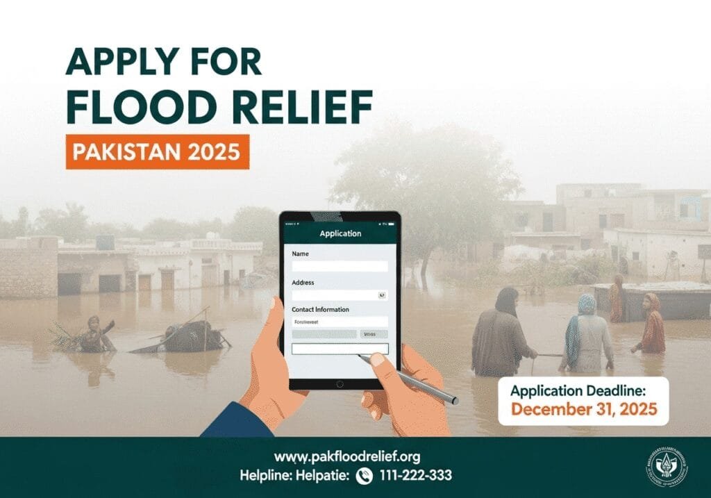 Apply for flood relief in Pakistan 2025