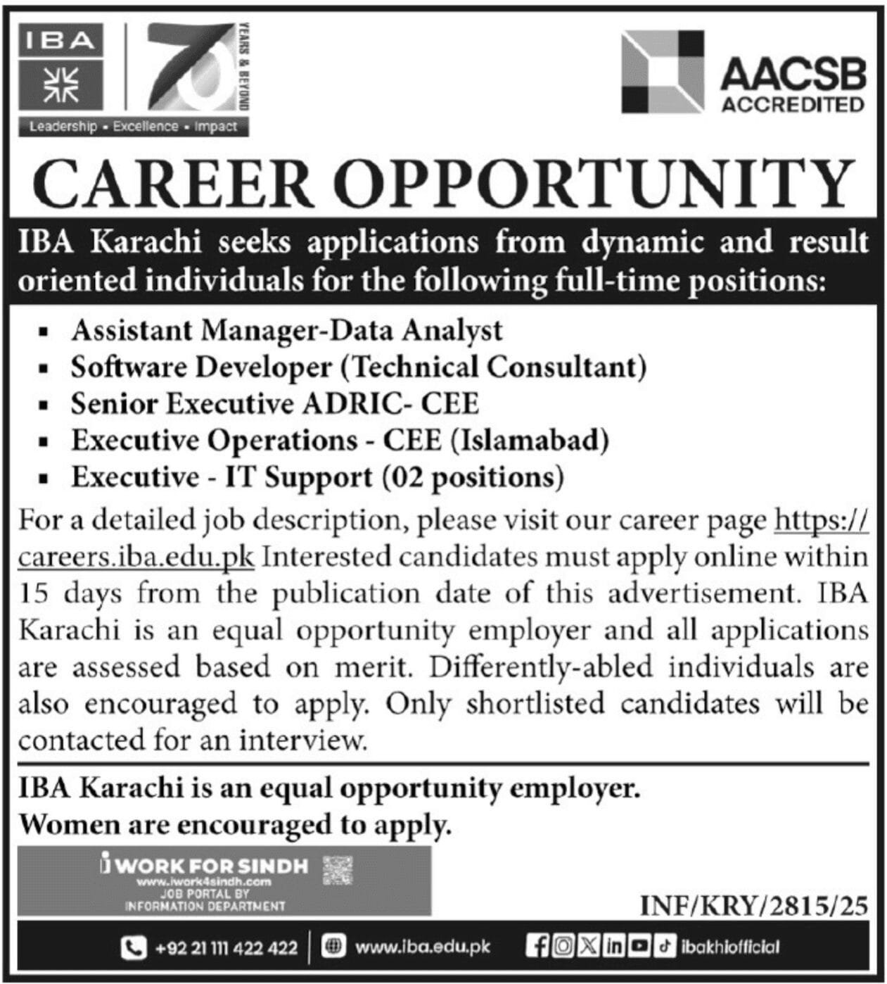 IBA Karachi Jobs 2025 1 Institute Of Business Administration IBA Karachi Jobs