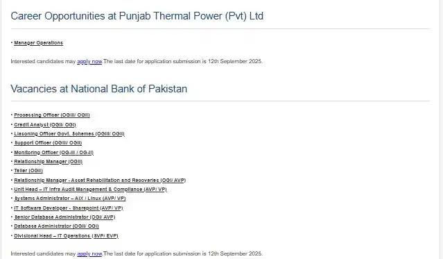 NBP Jobs 2025 Online Apply For National Bank of Pakistan