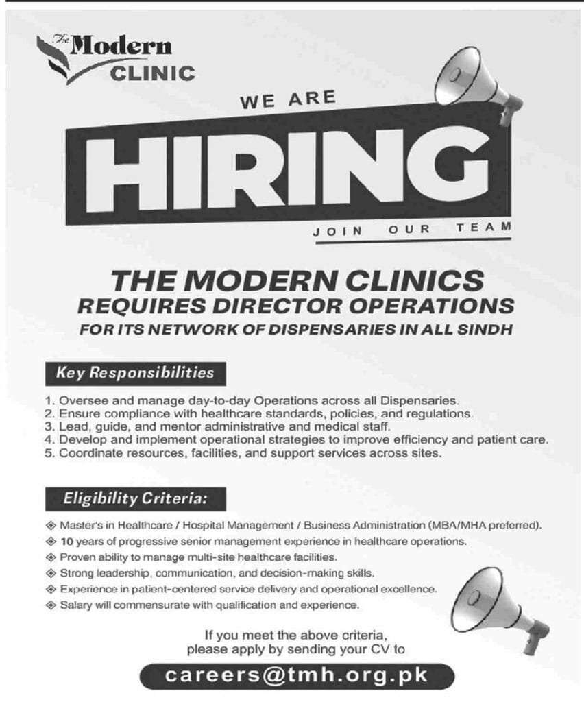 The Modern Clinic Karachi Jobs 2025