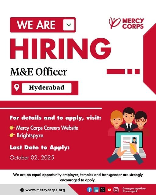 𝐌𝐞𝐫𝐜𝐲 𝐂𝐨𝐫𝐩𝐬 𝐏𝐚𝐤𝐢𝐬𝐭𝐚𝐧 NGO Hyderabad Jobs