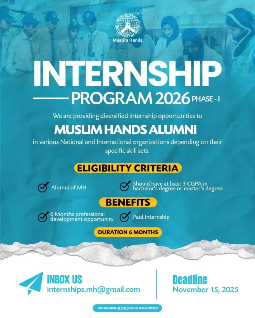 Muslim Hands NGO Paid Internship Program 2026 Phase 1
