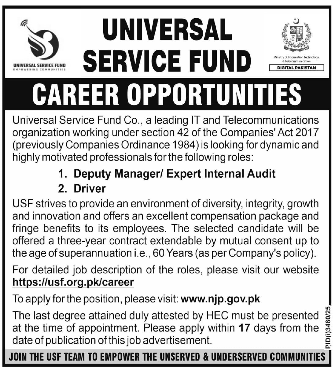 Apply Now for Jobs at Ministry of Information Technology