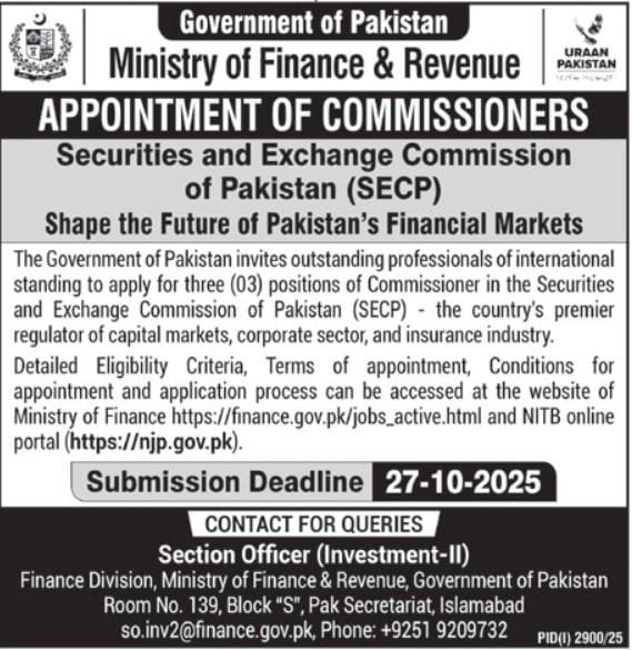 Commissioner Jobs At Finance Division