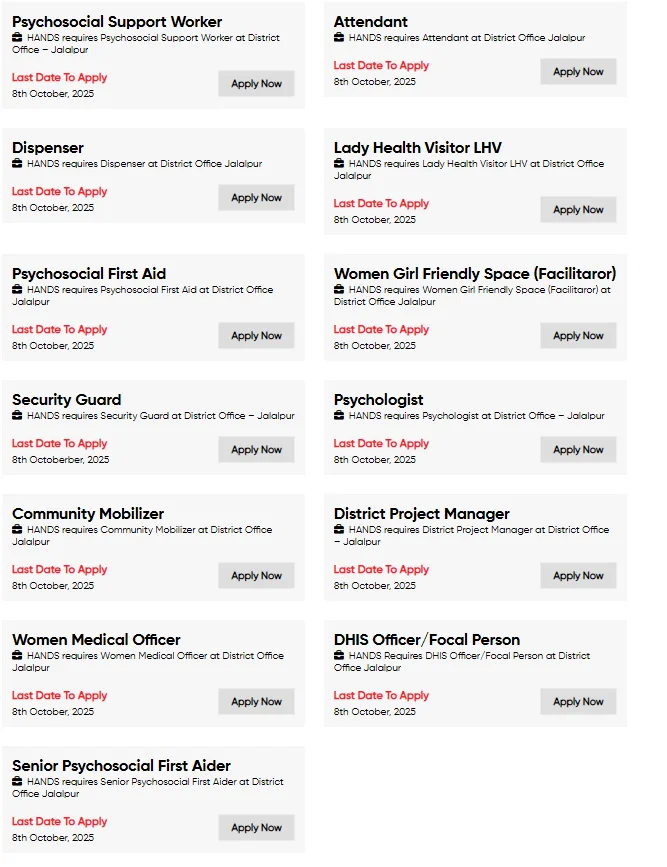 HANDS NGO Jobs New Career Opportunities 2025 1 Hands NGO Jobs