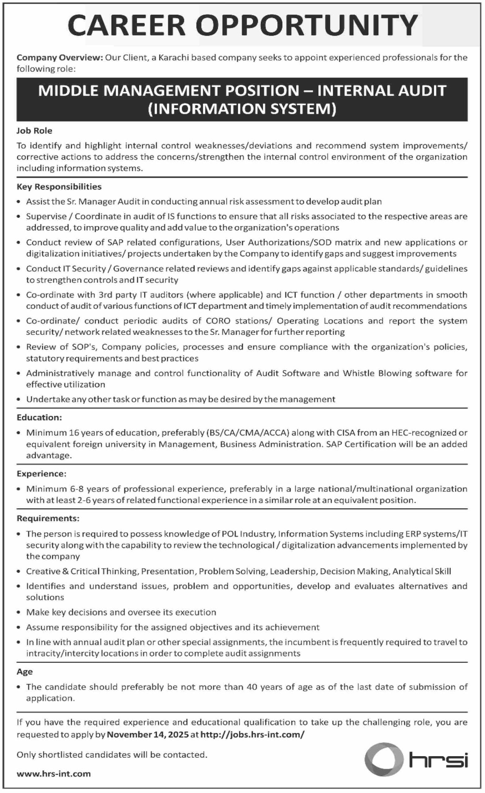 Human Resource Solutions International HRSI Jobs Hiring New Roles 1 Human Resource Solutions International HRSI Jobs