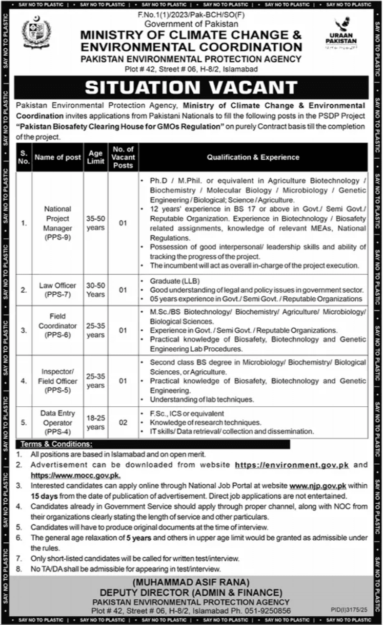 Apply Now For Ministry of Climate Change Jobs in 2025