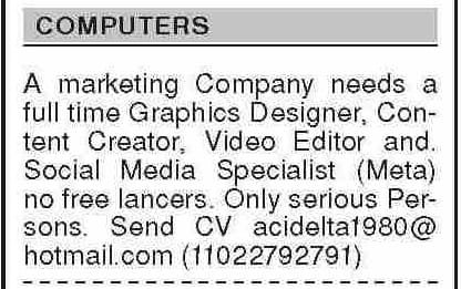 Latest Marketing Company Computer Jobs in Karachi 2025