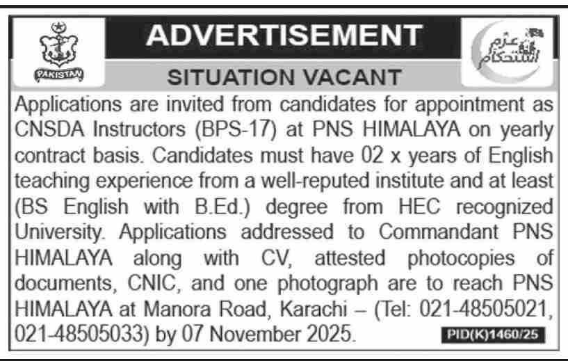 Latest Pakistan Navy Jobs Opportunities in Sindh 2025