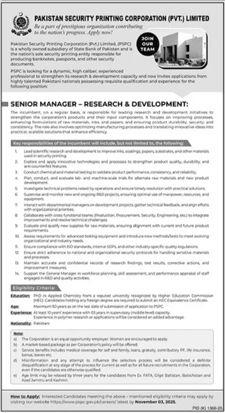 PSPC Management Posts Karachi 2025 Apply Now