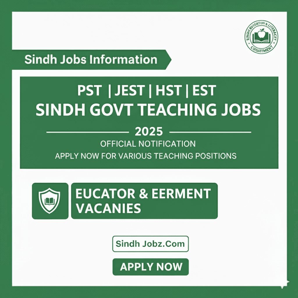 PST EST HST JEST Teaching Jobs Sindh Govt Notification 16 October 2025 1 PST EST HST JEST Teaching Jobs Sindh Govt Notification 16 October 2025